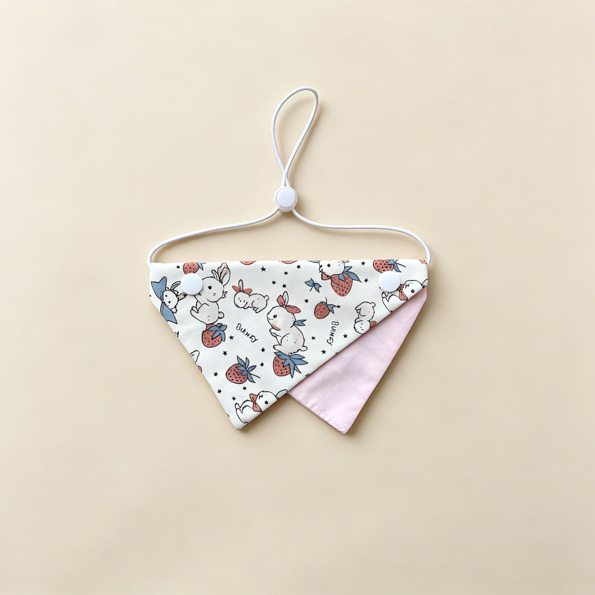 Product image for Mokka - Patterned Design Bandana Pet Neckwear (Pink Rabbit)