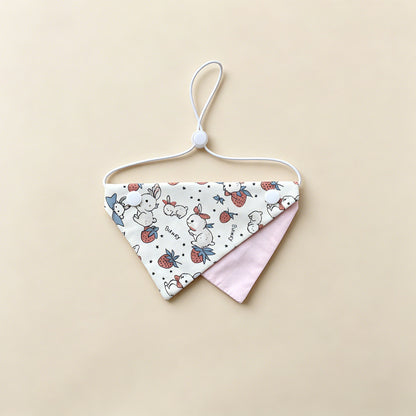 Product image for Mokka - Patterned Design Bandana Pet Neckwear (Pink Rabbit)