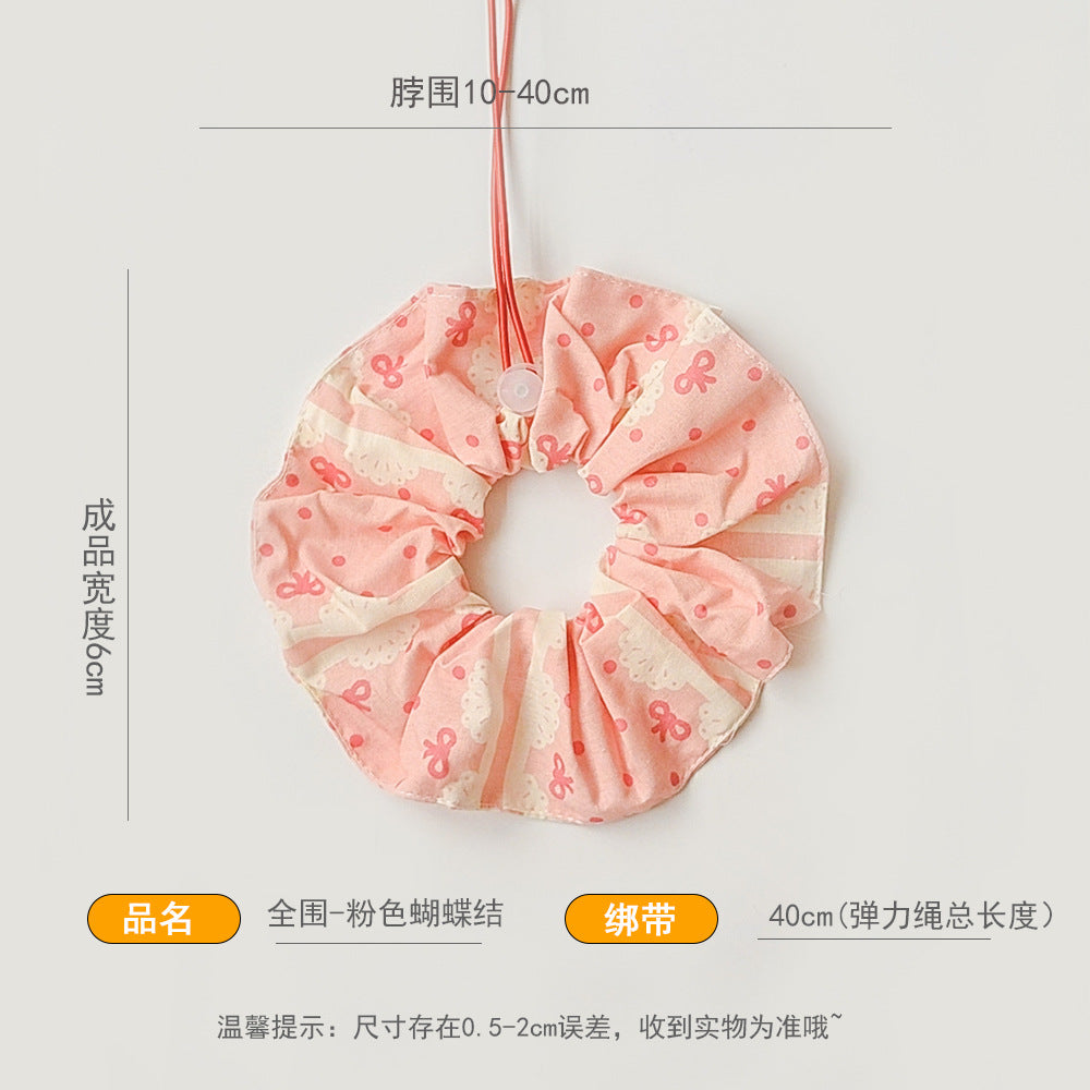 新款宠物口水巾布艺花边针织装饰品猫狗项圈狗狗小猫围脖宠物围巾