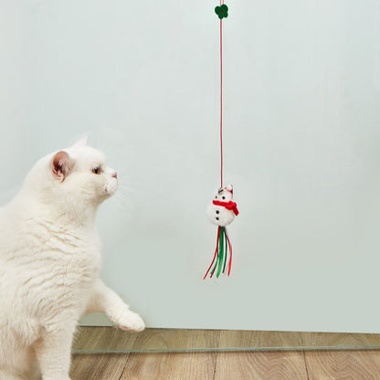 圣诞悬挂式猫玩具耐咬逗猫棒猫咪自嗨玩具 宠物用品跨境电商专供