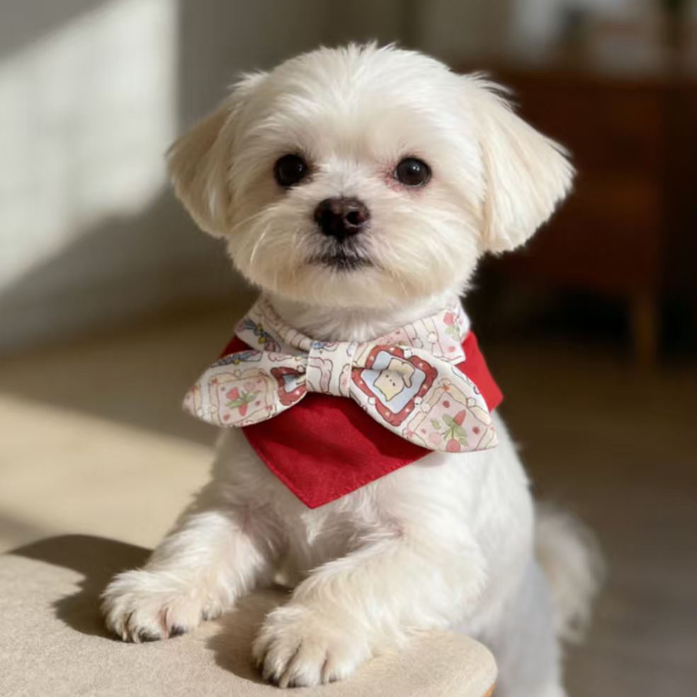Mokka - Bow and Ribbed Bib Pet Neckwear