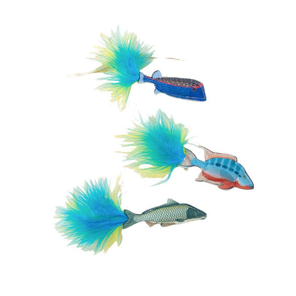 Moo - Feather-Tail fish-shaped cat toy