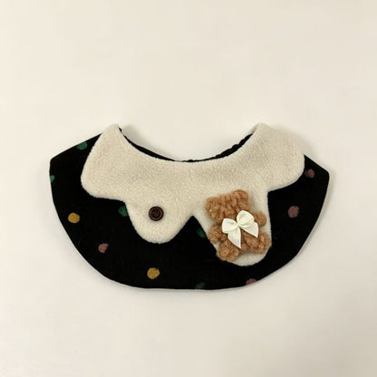 围宠记秋冬款宠物围兜韩系小熊猫咪小型犬可爱装饰口水巾保暖