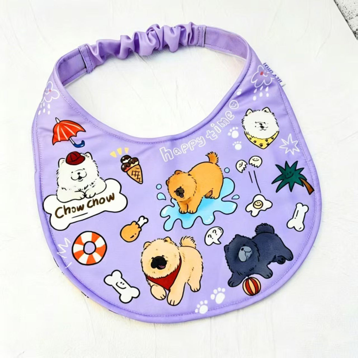 Product image for Mokka - Cartoon Dog Print Bib Pet Neckwear (Light Purple)