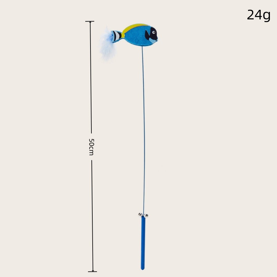 Moo - Fish-and-Feather Cat Wand Toy