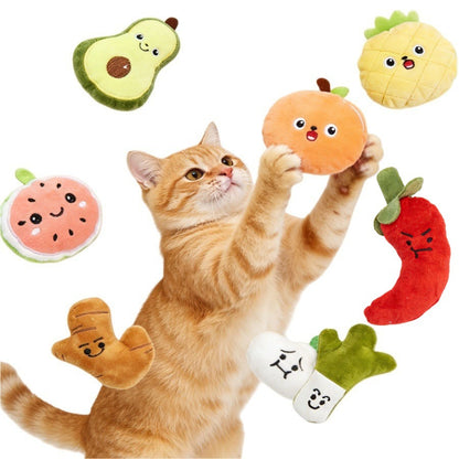 Moo - Stitched Cartoon Faces food-shaped cat toy