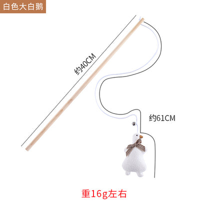 Moo - Plush Character Wand Cat Toy
