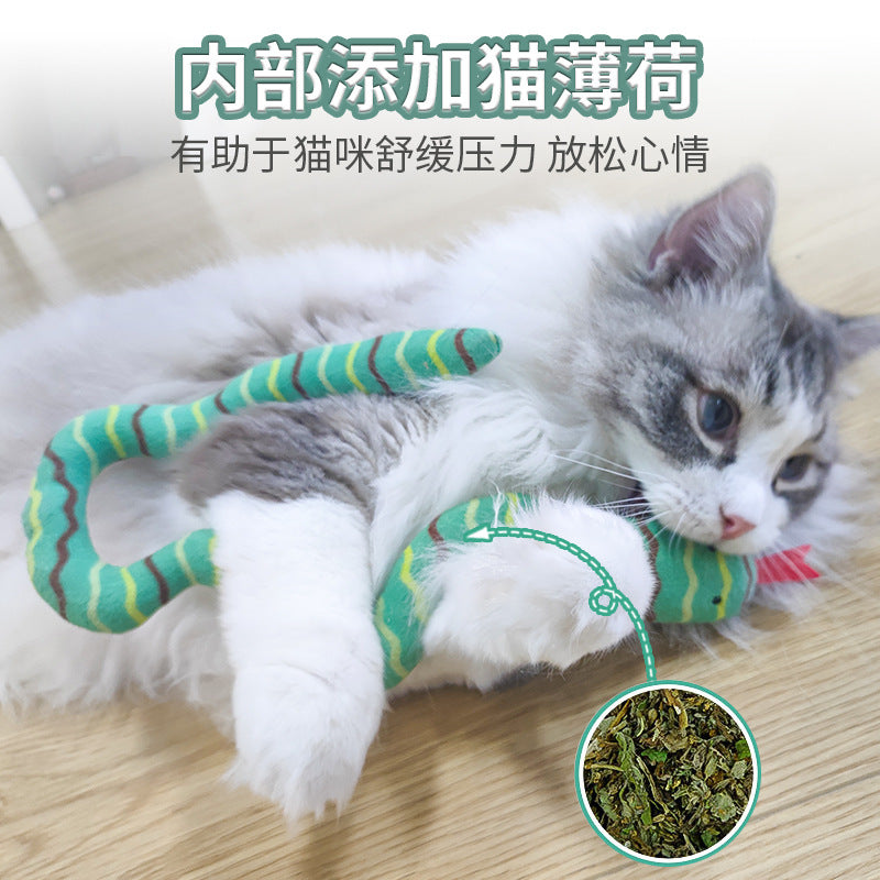 Moo - Snake-Shaped Plush Cat Toy