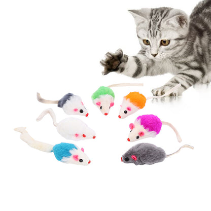 Moo - Mouse Shape with Ribbon Tail Cat Toy