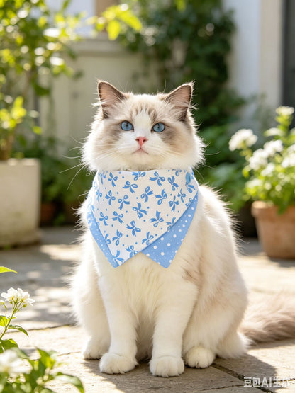 Mokka - Patterned Double-Layer Bandana Pet Neckwear