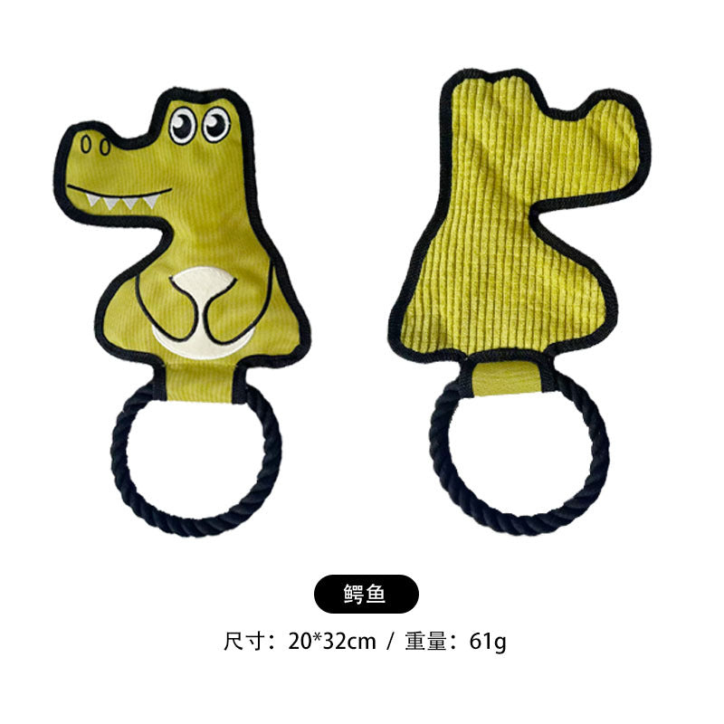 Product image for Petkin - Flat Animal-Shaped Rope Loop Dog Toy (Green)