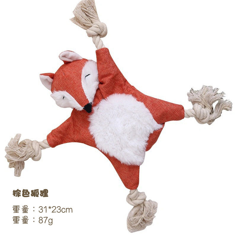 响纸玩具热销动物造型宠物用品棉绳玩具发声玩具咬绳狗玩具批发现