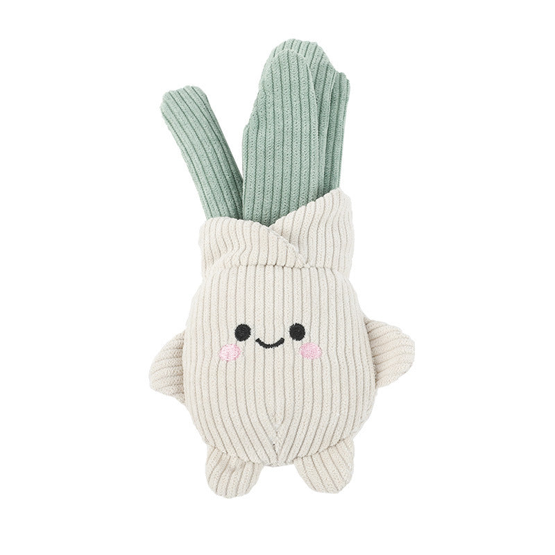 Petkin Plush Flip Vegetable Dog Toy shown fully flipped open revealing inner squeaker