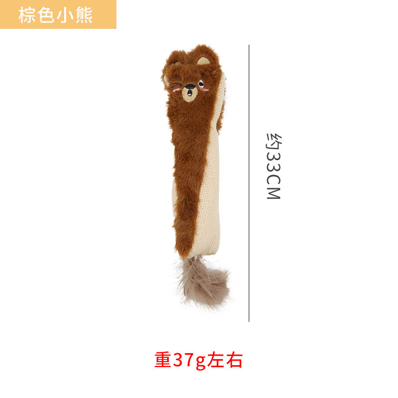宠物用品批发动物造型抱枕四款毛绒猫咪玩具含猫薄荷猫逗猫棒跨境
