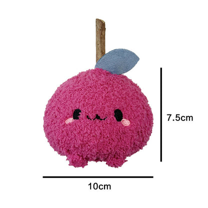 Moo fruit shape cat toy in yellow color isolated on white