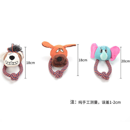 Petkin - Plush Character Head Rope Loop dog toy