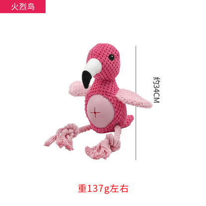 毛绒宠物玩具鹦鹉造型狗内置bb叫耐啃咬发声磨牙互动狗狗耐咬