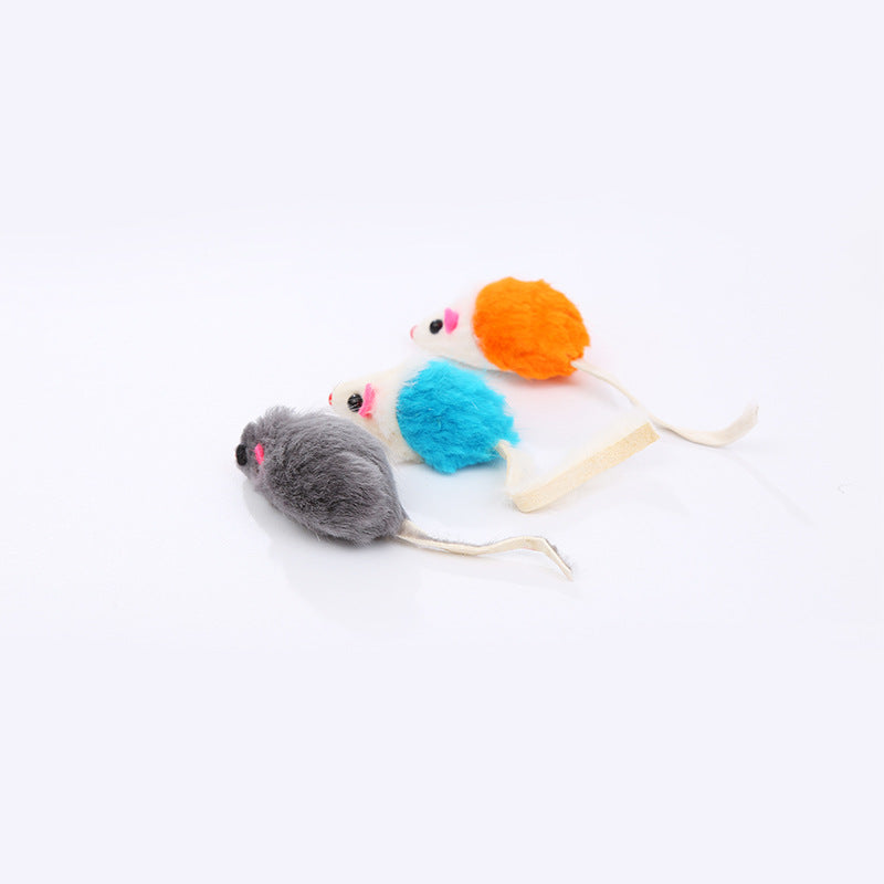 Moo - Mouse Shape with Ribbon Tail Cat Toy