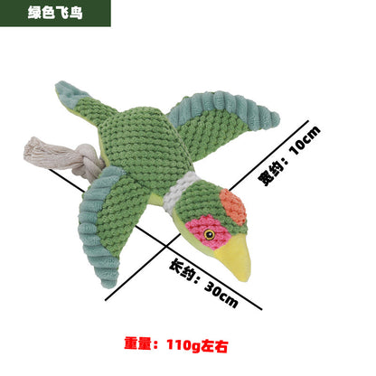 工厂直销跨境仿真飞鸟玩具含响纸bb叫狗狗自嗨磨牙耐啃咬狗狗玩具