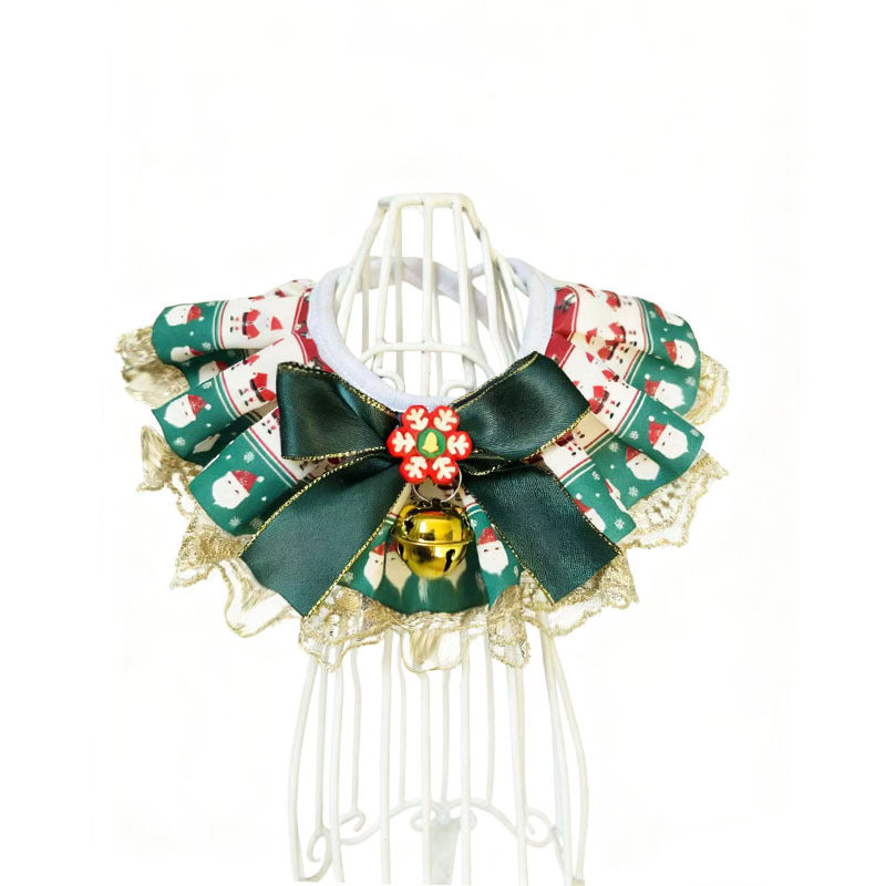 Mokka - Lace-Trimmed Pleated Ruffle Cat Neckwear
