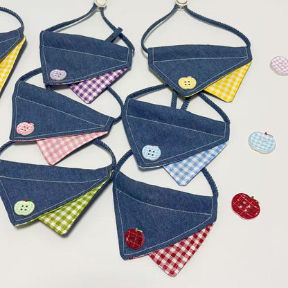 Mokka - Layered Gingham Bandana Pet Neckwear