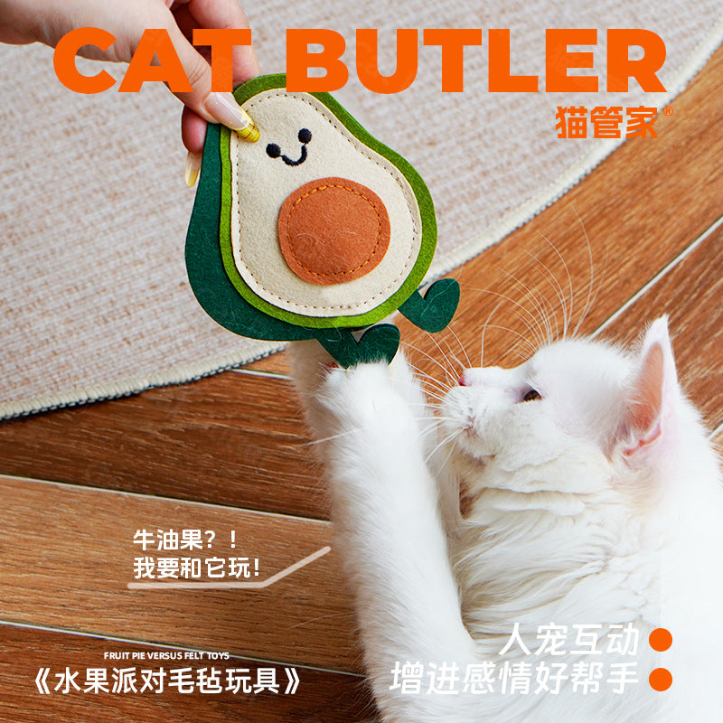 Moo - Stitched-Edge fruit-shaped character cat toy