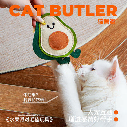 Moo - Stitched-Edge fruit-shaped character cat toy