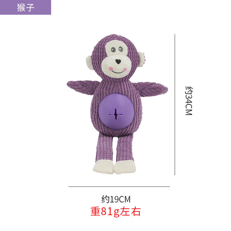 亚马逊爆款动物造型创意大肚子毛绒狗玩具耐啃咬发声宠物狗玩具