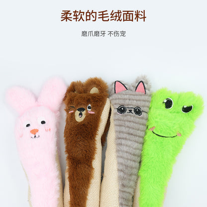 宠物用品批发动物造型抱枕四款毛绒猫咪玩具含猫薄荷猫逗猫棒跨境