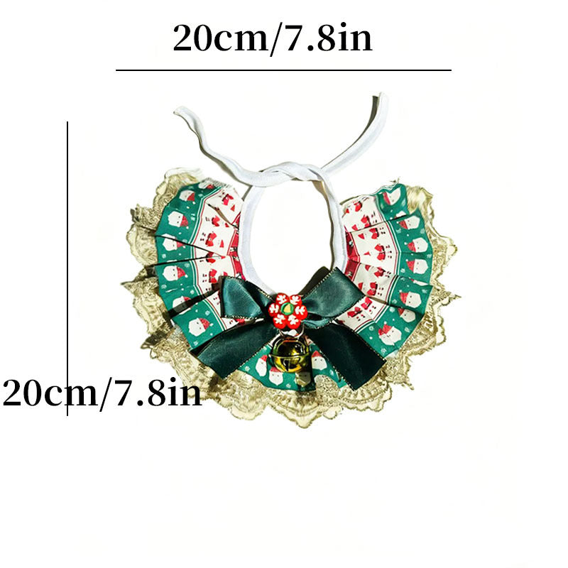 Mokka - Lace-Trimmed Pleated Ruffle Cat Neckwear