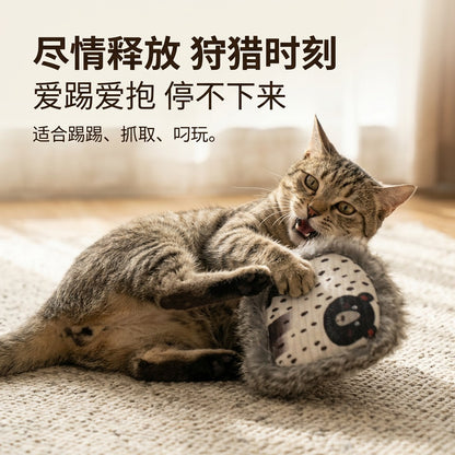 细腻兔毛猫咪玩具小熊布艺玩偶猫咪自嗨解闷毛绒玩具跨境宠物用品