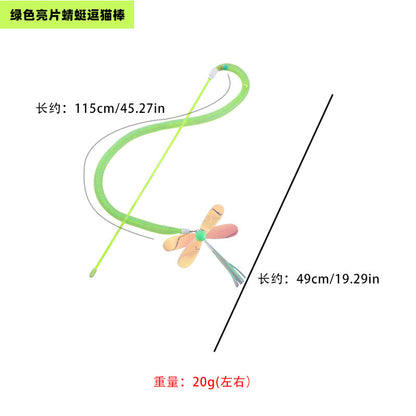 Moo - Glitter Dragonfly Wand Cat Toy