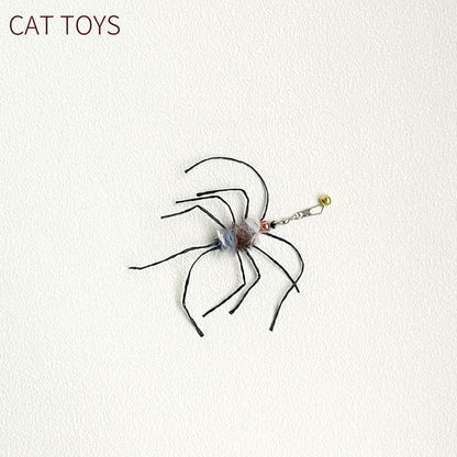 猫玩具替换头黑须虫逗猫棒头替换仿真小虫子趣味逗猫神器带铃铛