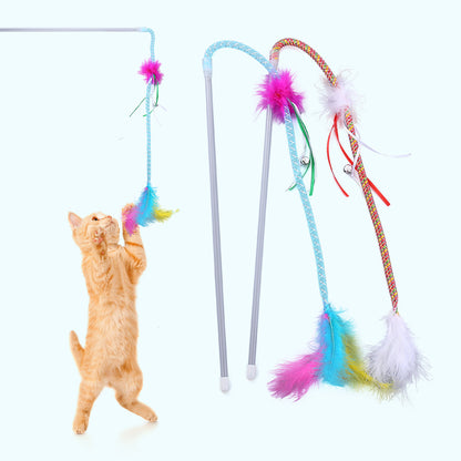 Moo - Curved Teaser Wand with Bells Cat Toy