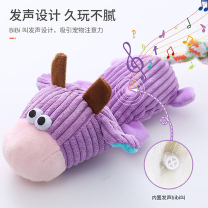 Petkin - Ribbed Plush Squeaky dog toy