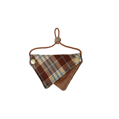 Mokka - Plaid Layered Bandana Pet Neckwear