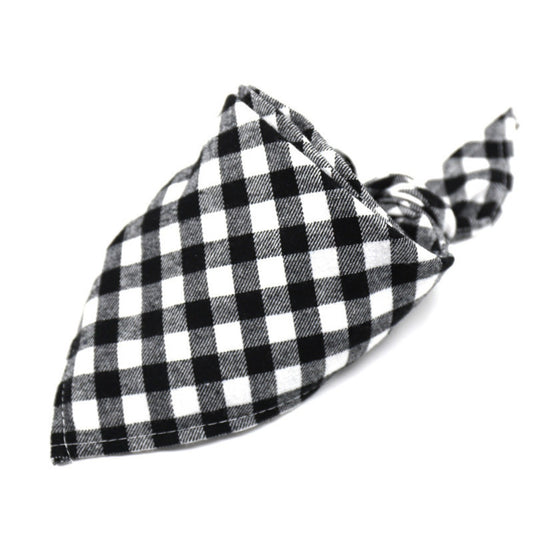 Furbud - White & Black Winter Plaid Pet Bandana