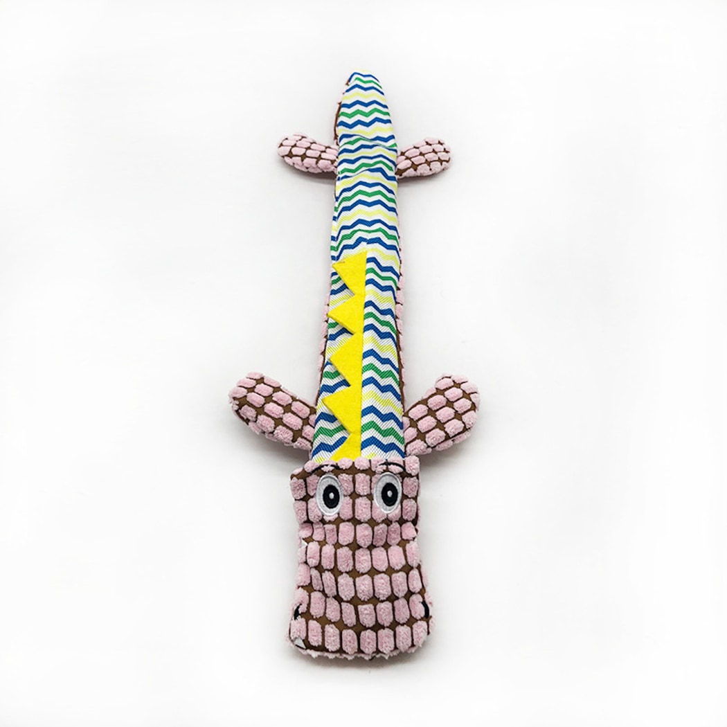 Petkin - Squeaky Plush Crocodile Interactive Dog Toy