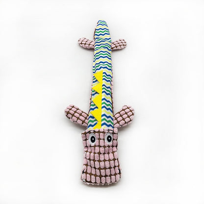 Petkin - Squeaky Plush Crocodile Interactive Dog Toy