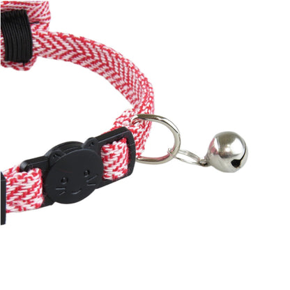 Mokka cat collar with herringbone bow tie laid flat with bow tie angled
