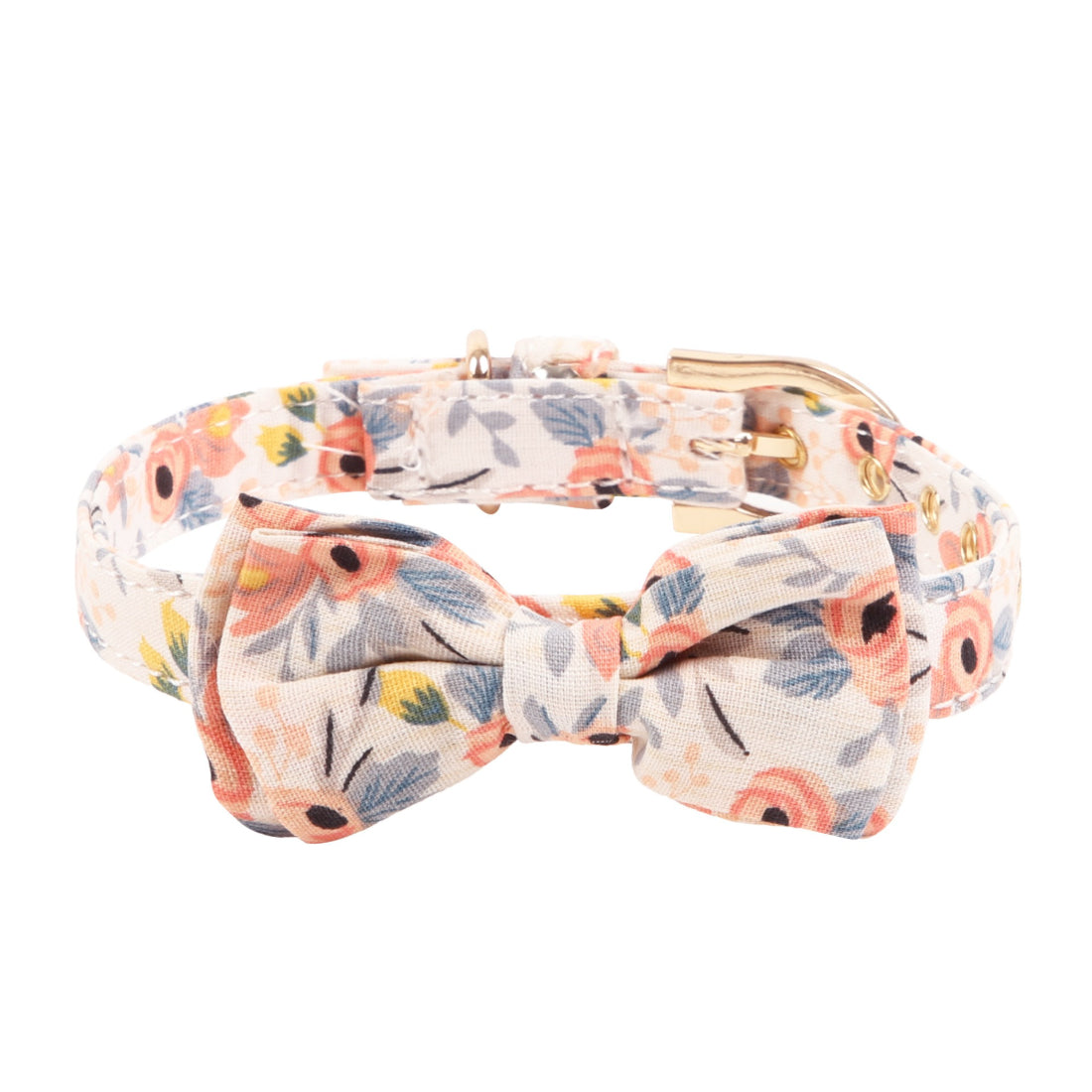 Loofie Romantic Flower Bow adjustable pet collar with floral bow detail on a white background