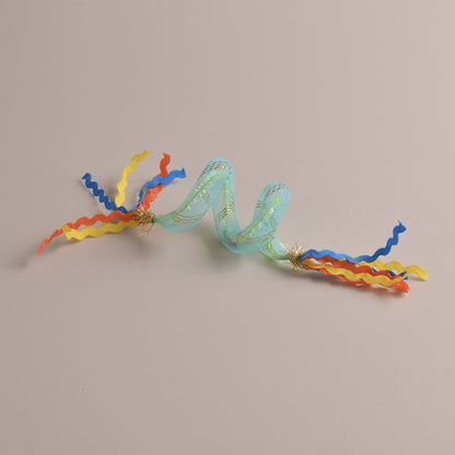 Moo - Mesh Tube Cat Toy with Ribbons