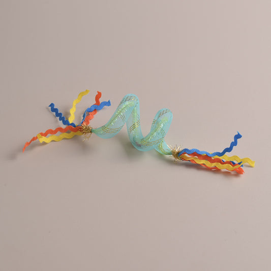 Moo - Mesh Tube Cat Toy with Ribbons