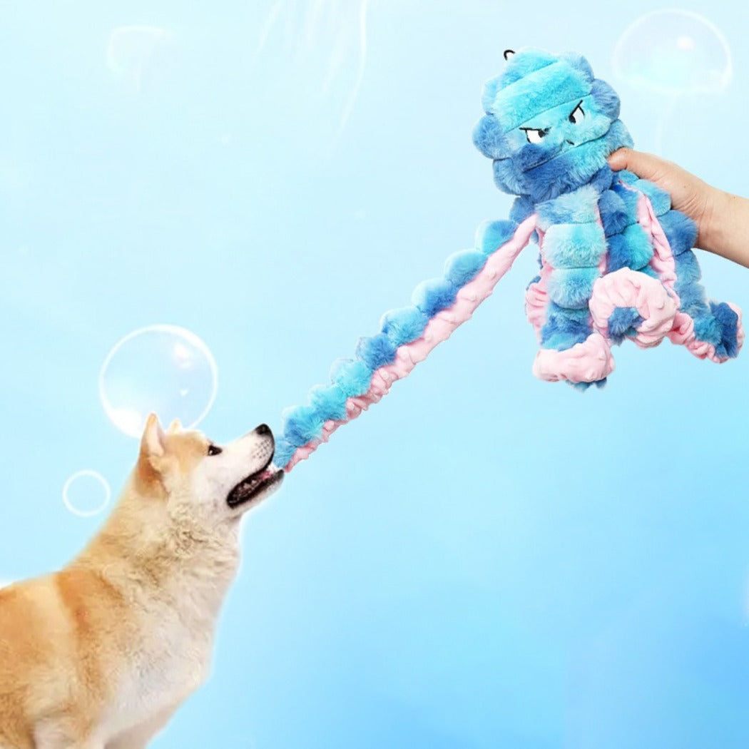 Petkin – Fluffy Octopus Plush Squeaky Dog Toy