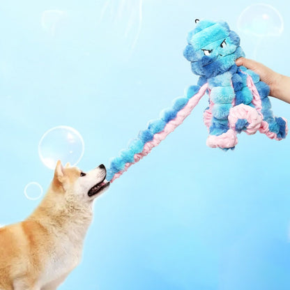 Petkin – Fluffy Octopus Plush Squeaky Dog Toy
