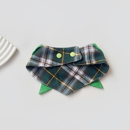 Mokka - Edgy Style Green Plaid Pet Bib