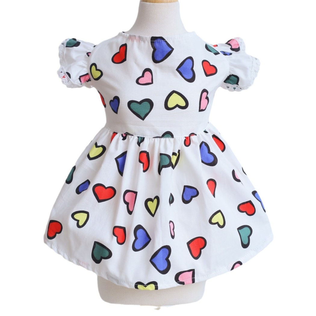 Ozzie - Colorful Heart Print Pet Dress