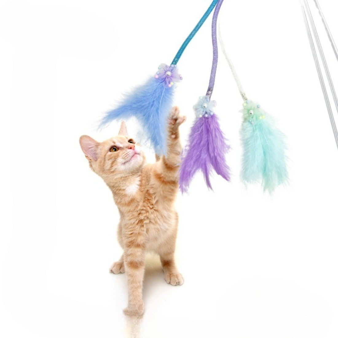 Moo - Flower Feather Cat Teaser Wand