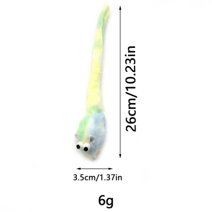 Moo - Shaggy Mouse Long Fuzzy Tail Cat Toy