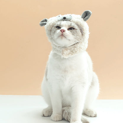 Ozzie lamb shape pet hat with soft lamb ears and face features